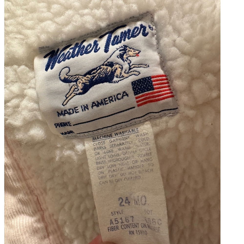 Vintage Weather Tamer Baby Girl Pink Corduroy Sherpa Lined Hood Jacket 24 Months - Picture 4 of 5